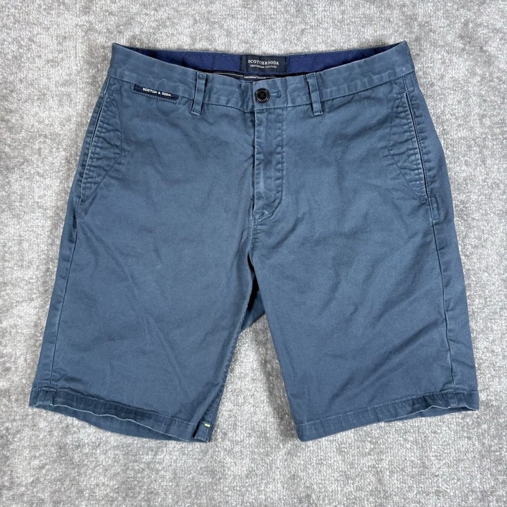 Scotch & Soda Shorts Men's 29 Blue Chino Amsterdam Couture Coastal Beach Golf